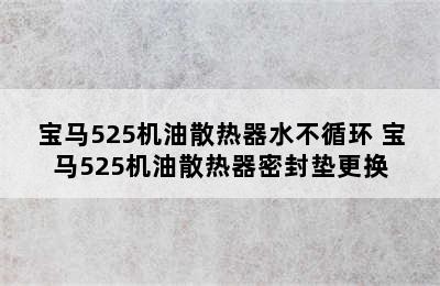 宝马525机油散热器水不循环 宝马525机油散热器密封垫更换